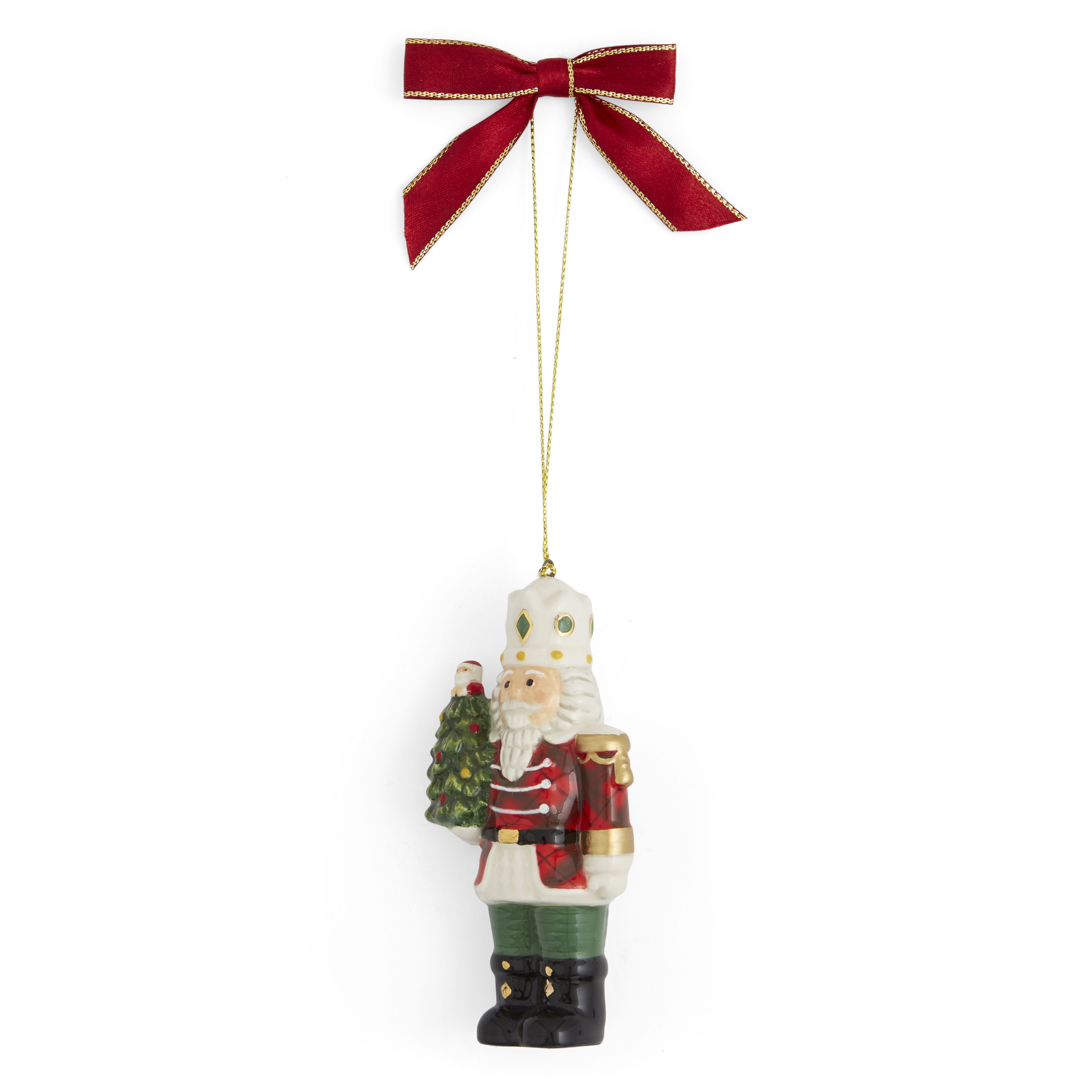 Christmas Tree Tartan Nutcracker Ornament image number null